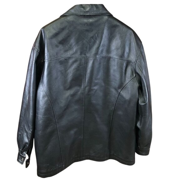 Vintage Max USA Black Leather Jacket XXL Removable Liner Included - Picture 2 of 16